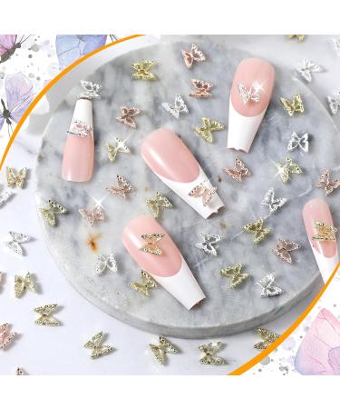 Amaxiu 80 Pieces 3D Butterfly Nail Charms | Alloy Nail Art Decorations & Jewelry | DIY Manicure Accessories for Women - Buy Online on GoSupps.com