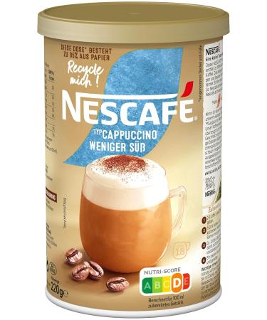 NESCAFÃ‰ Gold Type Cappuccino Less Sweet, Drink Powder from Soluble Bean Coffee, Caffeinated, Pack of 1 (1 x 220 g)