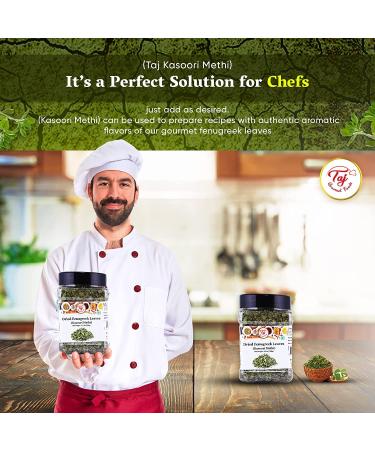 Taj Premium Quality Kasoori Methi Fenugreek Leaves 3.5 oz - Dried Kasuri Methi for Cooking - Buy Online on GoSupps.com