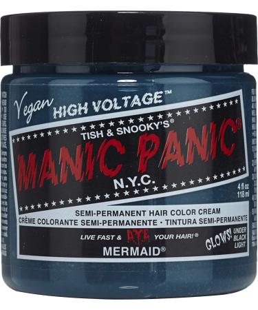 Manic Panic Mermaid Classic Creme Vegan Cruelty Free Blue Semi Permanent Hair Dye 118ml Mermaid 118 ml (1 pack)