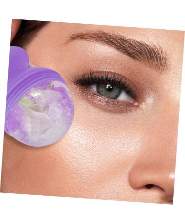 Housoutil Silicone Ice Cube Tray & Face Roller - Skin Care Tool for Facial Massage - Purple 9.5x7.2cm - International Shipping Available - Buy Online on GoSupps.com