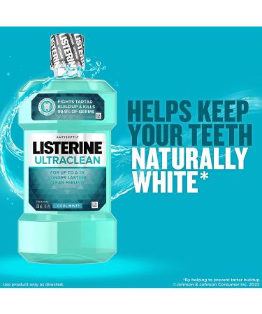 Listerine Ultraclean Oral Care Antiseptic Mouthwash with Everfresh Technology - 1L Pack of 2 - Buy Online on GoSupps.com