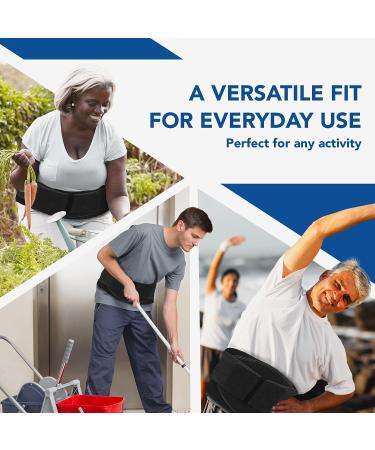 MoveFix Copper Infused Back Brace for Men and Women - X-Large Black - Lower Back Pain Relief, Heavy Lifting Support, Scoliosis - Back Support Belt - Buy Online on GoSupps.com