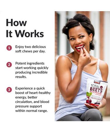 Force Factor Total Beets Blood Pressure Support Supplement - 120 Beets Chewables, Heart-Healthy Energy & Nitric Oxide Booster - 2-Pack - Buy Online on GoSupps.com
