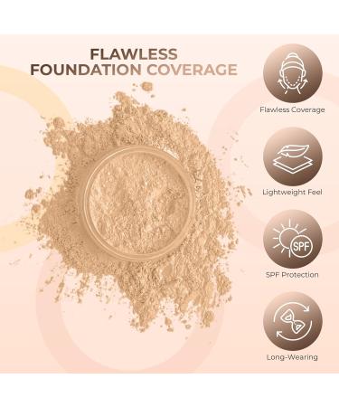 WARM Neutral Mineral Makeup Foundation - Matte Loose Powder for Full Coverage, Long Lasting Wear, All Skin Types - SPF 30  - 30g Jar - 1000 Count - Buy Online on GoSupps.com