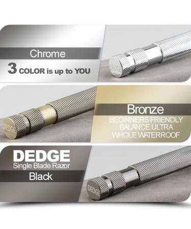 DEDGE Classic Double Edge Safety Razor for Men - Weighted Design Reusable Includes 5 Premium Blades (Black - Buy Online on GoSupps.com