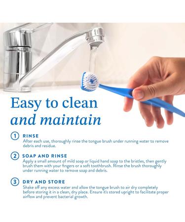 Soft Bristle Tongue Brush for Bad Breath & Oral Hygiene - Ergonomic Tongue Scraper with Cap - 2 Pack for Adults - Travel-Friendly - Buy Online on GoSupps.com