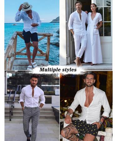 COOFANDY Men's Linen 2-Piece Set: Button Down Shirt & Drawstring Shorts - Khaki, X-Large - Buy Online on GoSupps.com