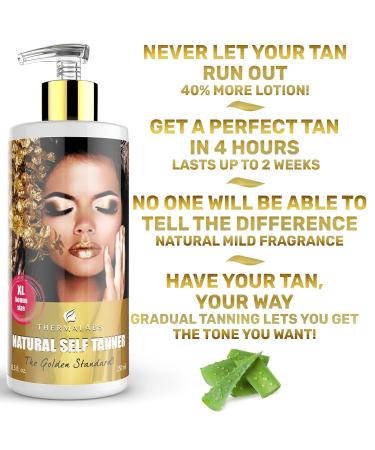 Self Tanner Indoor Tanning Lotion | Thermalabs Sunless Tan - Organic & Natural Gradual Bronze for Men & Women | Flawless Glow - Buy Online on GoSupps.com
