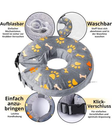 XL Inflatable Dog & Cat Collar - Soft Surgical Leak Protection | OMH Dog Collar - Buy Online on GoSupps.com