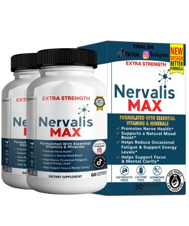 GREENVIFY Nervalis MAX Extra Strength Nerve Health Support 60 Capsules 30-Day Supply (2)