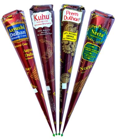 100% Natural Oryginal Cones Neeta Aayushi Prem Kuhu 4x 25g Marron Naturel