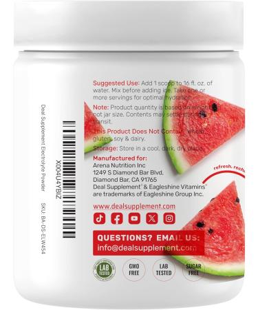 DEAL SUPPLEMENT Daily Electrolyte Hydration Powder Sugar Free Drink Mix Watermelon Flavor 45 Servings Balanced Formula with Potassium Magnesium B Vitamins Glutamine & Beta Alanine* - Buy Online on GoSupps.com