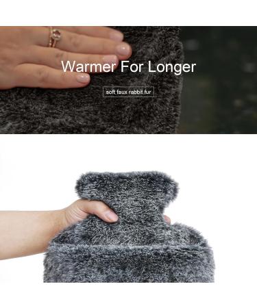 Bonilife 2L Hot Water Bottle with Cover - Large Rubber Hot Water Bag for Pain Relief - Black - Buy Online on GoSupps.com