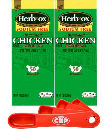 Herb-Ox Granulated Sodium-Free Chicken Flavor Bouillon (Pack of 2) with By The Cup Swivel Measuring Spoon - Buy Online on GoSupps.com