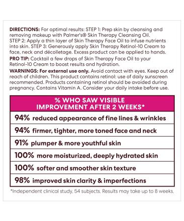 Palmer's Cocoa Butter Formula Face Cream Skin Therapy Retinol-10 Moisturizer 2.7 Oz Vitamin E & Hyaluronic Acid Helps Reduce Fine Lines & Uneven Skin Tone 48Hr Moisture Dermatologist Approved - Buy Online on GoSupps.com