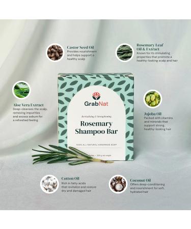 All-Natural Shampoo Bar For Hair Handcrafted with All-Natural Ingredients Oils and Extracts - Sulfate-free Paraben-free Cruelty-free Eco-Conscious Zero-Waste (2 pack Rosemary) - Buy Online on GoSupps.com