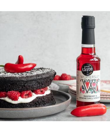 Womersley Raspberry & Apache Chilli Vinegar (150ml) - Ideal for Cooking, Marinades, Seafood, and Salad Dressing - Buy Online on GoSupps.com