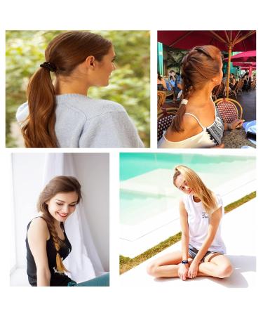 AXEN 8PCS Elastic Hair Ties for Women & Girls | Soft Woven Cotton Ponytail Holders for Thick & Curly Hair - Pink Series - Buy Online on GoSupps.com