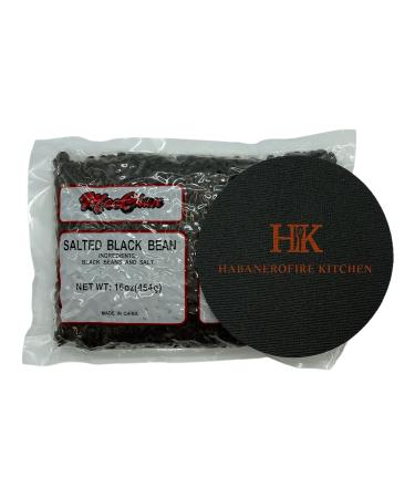 Salted Black Beans Bundle - 16 Ounce Pack of Chinese Douchi Fermented Black Beans with Habanerofire Jar Opener - Buy Online on GoSupps.com