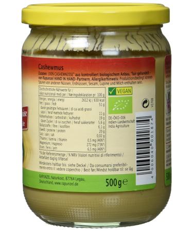 Rapunzel Cashew Butter 500ml - Creamy Delicious & Organic Cashew Spread for International Shipping - Buy Online on GoSupps.com