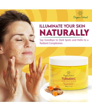 Buy Turmeric Face Scrub 12 fl oz - Exfoliating Skin Brightening & Moisturizing with Papaya Extract - Big Size for Even Skin Tone | International Shipping Available - Buy Online on GoSupps.com