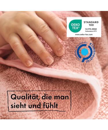 Moyo Hooded Towel with Ears in Ros | 75x75cm Baby Bathing Poncho | 100% Frote Cotton Washable Hooded Towel for Toddlers & Babies - Buy Online on GoSupps.com