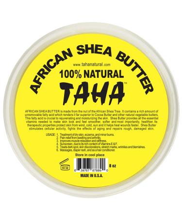 Taha African Shea Butter Cream   100% Pure  Organic  Unrefined  and Raw  Yellow   For Skin and Stretchmarks   8oz