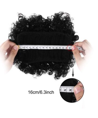 WILLBOND 2 Pieces Afro Puff Drawstring Ponytail Synthetic Short Curly Hair Extensions in Black-1b - Buy Online on GoSupps.com