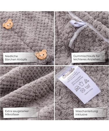 Chillife Premium Hair Turban Set - Quick Drying Microfiber Towels & Adjustable Headband (Gray) - Perfect for Effortless Hair Drying | International Shipping Available - Buy Online on GoSupps.com