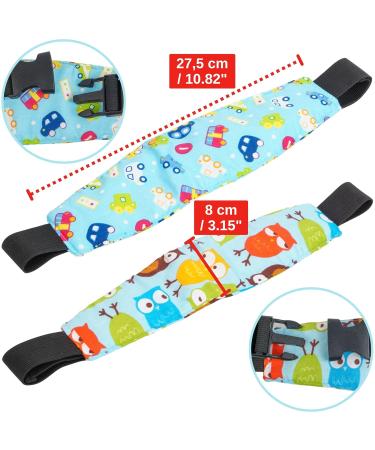 2-Pack Child Car Seat Head Holder Soft Cotton Cover Elastic Belt & Buckle for Comfortable Sleep Baby Neck Pillow & Headband Accessory - Buy Online on GoSupps.com