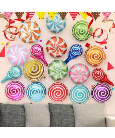 21 pcs 18" Sweet Candy Balloons  Round Lollipop Balloon Birthday Wedding Party Balloons - Buy Online on GoSupps.com