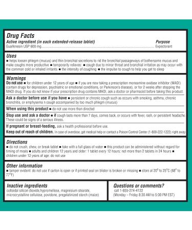 Healthy Living Guaifenesin Cough & Mucus Relief - 600 mg Extended-Release Tablets 12 Hour Expectorant 100 Count - International Shipping Available - Buy Online on GoSupps.com
