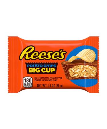 REESE'S Big Cup Milk Chocolate Peanut Butter with Potato Chips - 16 Count, Gluten Free, 1.3oz Packs - Buy Online on GoSupps.com