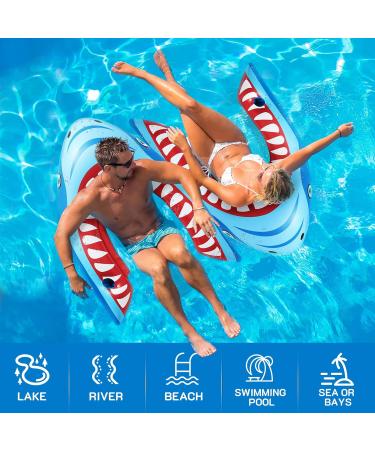 Adult Size Inflatable Pool Lounger with Cup Holder - Set of 2 | Swimming Pool Floats - Buy Online on GoSupps.com