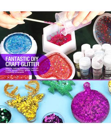 Hemoer Holographic Chunky Glitter 100g - Green Glitter for Resin Nails Face & Craft Projects - Perfect for Festival & Party Decor - Buy Online on GoSupps.com