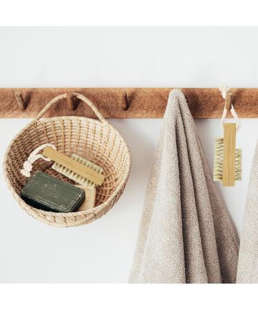 Double Sided Wooden Nail Brush with Hanging Rope - Fingernail and Toenail Cleaning Brushes - Buy Online on GoSupps.com