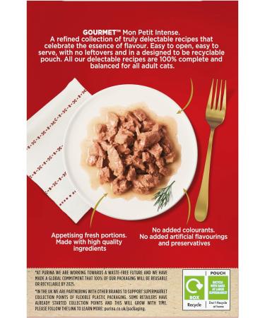 Gourmet Mon Petit Intense Duck Chicken and Turkey Adult Wet Cat Food 6x50g Pack of 8 - Buy Online on GoSupps.com