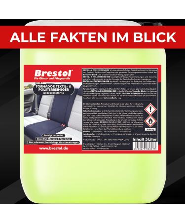 Brestol Upholstered Cleaner - 10L for Pistol & Textile Cleaning | Carpet Fabric Roof & Mat Cleaner - Ready to Use! - Buy Online on GoSupps.com
