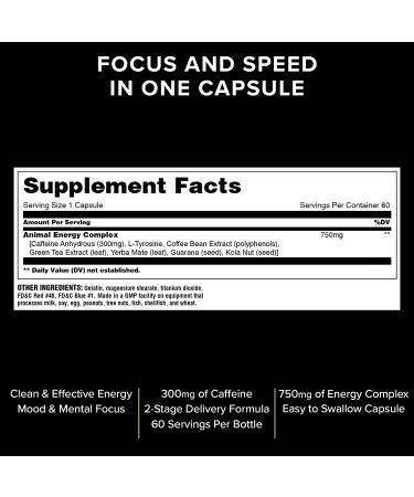 Buy Universal Nutrition Animal Energy - 60 Capsules for Boosted Performance - Buy Online on GoSupps.com
