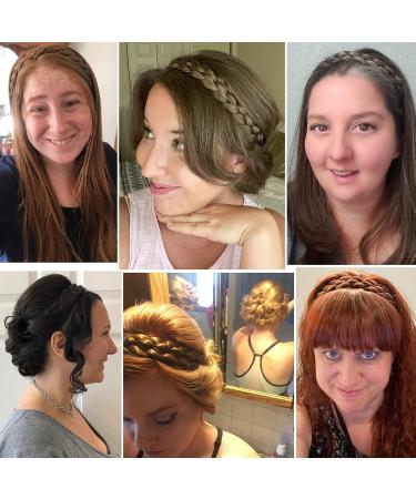 DIGUAN Synthetic Hair Braided Headband - Chunky Wide Plaited Braids Hairpiece in Chocolate - Buy Online on GoSupps.com