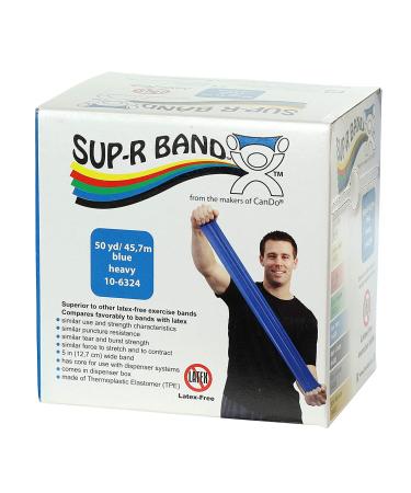 CanDo 10-6324 Sup-R Latex Free Exercise Band - 50 yd Roll (Blue/Heavy) - Buy Online on GoSupps.com