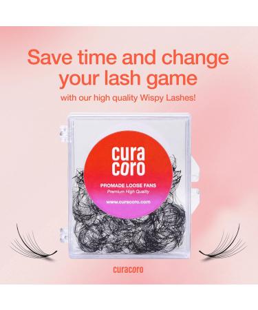 Curacoro Promade Wispy 500 Fans - 9D 0.05 Handmade Volume Lash Extensions | C CC D Curls 9-17mm Length Long-Lasting Professional Eyelash Fans - Buy Online on GoSupps.com