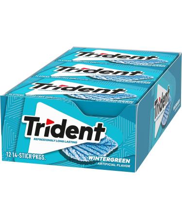 Trident Wintergreen Sugar Free Chewing Gum with Xylitol 14 Sticks 39 g - Buy Online on GoSupps.com
