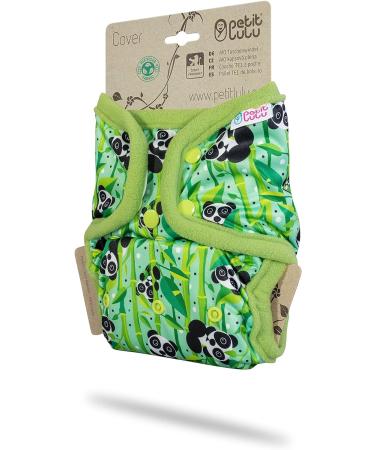 Petit Lulu Cloth Nappy Wrap | One Size (11-35.2 lbs) | Snaps | Reusable Diaper Wrap | Made in Europe - Panda Bears - Buy Online on GoSupps.com