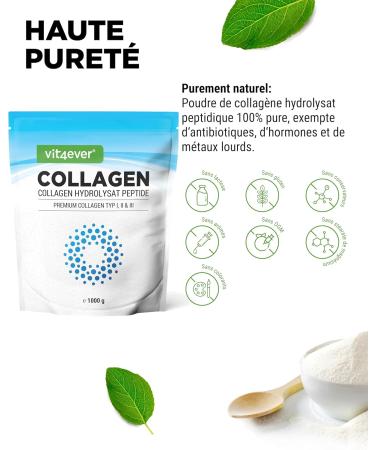 Collagen Powder 1000g - 100% Collagen Bioactive Hydrolysate Peptides - Collagen Type 1 2 & 3 - Neutral Taste - No Additives - Buy Online on GoSupps.com