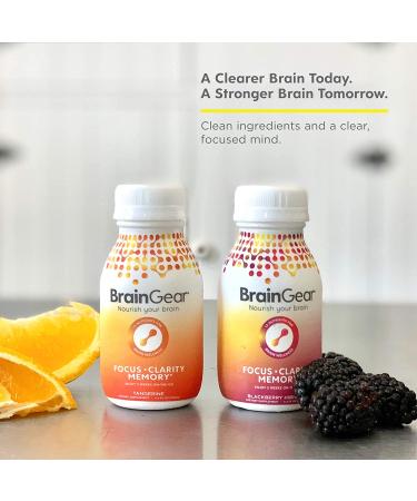 BrainGear Brain Booster Nootropic Supplement - Natural Blackberry Hibiscus - 1 Bottle - Buy Online on GoSupps.com