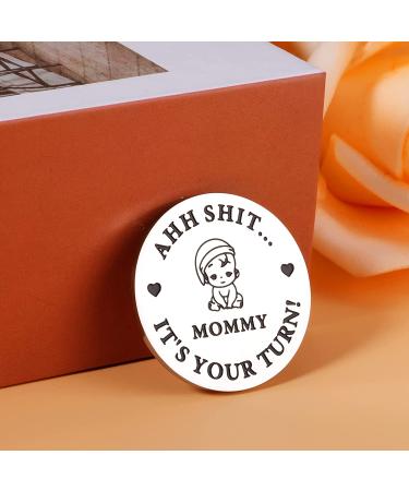 New Dad Mom Decision Coin - Funny Baby Gift for First-Time Parents | Pregnancy Announcement and Baby Shower Gift for New Moms and Dads | Perfect Father's Day Present - Buy Online on GoSupps.com