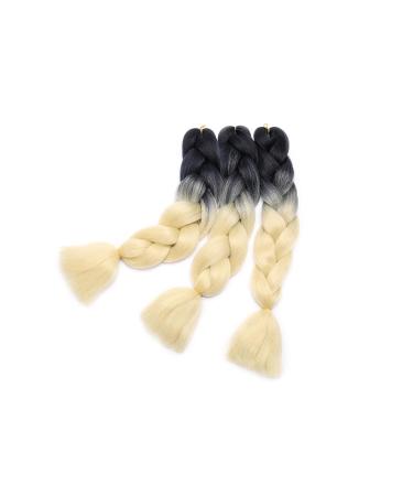 Buy 5 Packs Kanekalon Braids Extensions - Colorful Crochet Hair - 24 Synthetic Hair | Black to Light Blonde | 500g - Buy Online on GoSupps.com