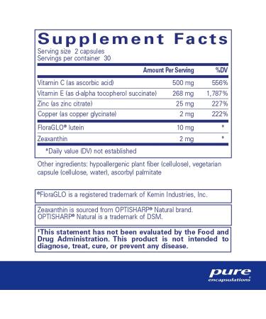 Pure Encapsulations EyeProtect Basics - Key Antioxidant Support for Eye Health | 60 Capsules - International Shipping Available - Buy Online on GoSupps.com